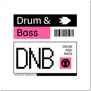 DRUM AND BASS  - DNB Ticket Steez (black/pink) Posters and Art